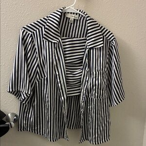 Striped Navy & White Short-Sleeve Pajama Shirt
